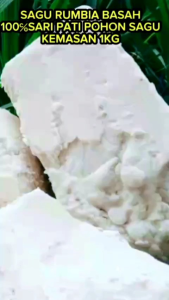 Sagu Basah 100% Sari Pati Pohon Sagu Kemasan 1kg Tanpa Bahan Pengawet