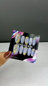 Press on Nails Cat Eye Free Lem dan Toolkit C03 | Kuku Palsu Murah Premium