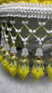 ชุดเครื่องทองน้อย สีเหลือง 3 เฉด เครื่องแก้ว 8 นิ้ว