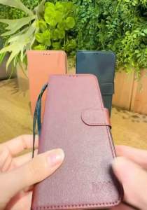 iPhone 13proMax เคสมือถือ เปิด-ปิด ข้างหน้ามีแม่เหล็กล็อค มีช่องใส่รูปบัตรใส่เงินได้พร้อมสายห้อยเคส