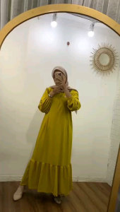 Alora Dress Gamis Kaos Knit Wanita Jumbo Terbaru Mewah Elegan