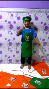 celemek anak + topi koki nama suka-suka. ada gambar nya