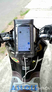 Hanging Wallet Multifungsi Bahan Kulit Sintetis Anti Air Tas Holder HP untuk Dimotor