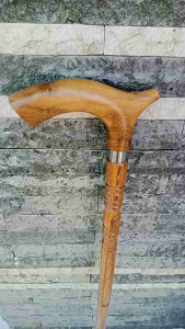 Tongkat jalan kayu kelor Jawa motif cula profil premium R21