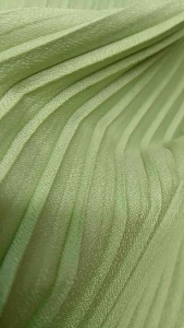 Bahan/Kain Plisket Moscrep Polos/Plisket Polos warna Hijau Melon