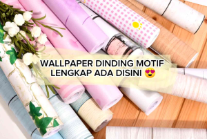 Wallpaper Dinding Polkadot Biru Ukutan 45 Cm x 10 Meter