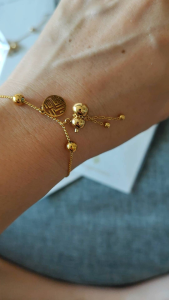 ชุดสร้อยคอ และสร้อยข้อมือ น้ำเต้าทอง ดึงดู ดทรัพย์โชคลาภ ตัวอักษรจีน "ฝู" ความหมาย โชคลาภ วาสนา ความสมบูรณ์พูนสุข ฟรี ไซส์ ปรับขนาดได้