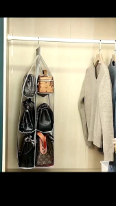 🔥[Ready Stock] 🔥Lejia Bag hanger / storage organizer /6 divider hanging rack Double bread bag storage hanging bag clothes