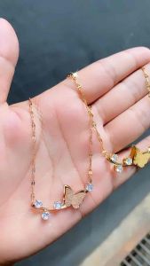 Kalung Titanium Aksesori Kupu Mata & Perhiasan Stainless Steel Cantik CXA182