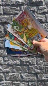 Postcard Design Traditional Peranakan Nyonya & Baba Culture Water Color Drawing Concept (BUY 10 FREE 1)