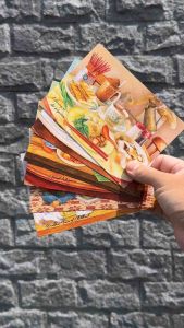 Postcard Design Local Famous Cuisine Traditional Water Color Drawing Concept (BUY 10 FREE 1)