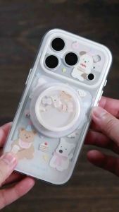 Ốp In Hình Thú Cưng Chim Cánh Cụt Heo Gấu Có Giá Đỡ iRing Cho Điện Thoại iPhone 17 Pro Max 16 15 14