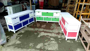 LEMARI RAK ROTAN SINTETIS WARNA WARNI 6 KOTAK LACI JASMIN Murah / Buffet Rattan 2 Susun Samping / Meja  Rottan Minimalis P110X L32X T51/ Lemari Antik Serbaguna Modern Klasik Tradisional Model Terbaru 2024