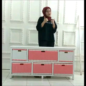 RAK LEMARI ROTAN SINTETIS 6 LACI JASMIEN WARNA WARNI Termurah / Rak Buffet Rattan SINTETIS /Rottan Minimalis P128X L37 X T63 TERBARU 2023
