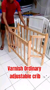 Wooden Crib Adjustable w/ Crown Set (COMPLETE SET)