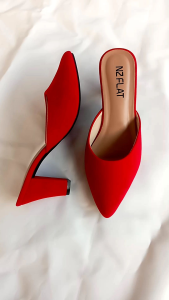 Sepatu pesta wanita slop bludru 7cm BSU