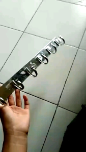 Gantungan Baju Dinding 6 Kait Tebal Kapstok Baju Stainless Steel Gantungan Kunci Anti Karat Kuat