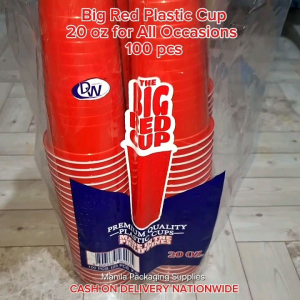 [100 pcs] Big Red Plastic cup for all occasions 20 oz