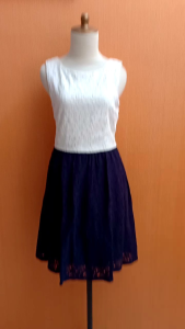 mini midi dress wanita putih navy brokat VERO MODA cewek M L cute MEWAH kutung