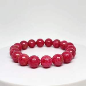 MEG High Quality Rhodonite Bracelet Natural Healing Crystal Beads 10mm for Men and Women Gift