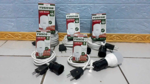 Fitting Lampu Gantung Siap Pakai + Kabel 1-10 Meter Bonus Lampu