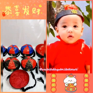 Topi Cheongsam Import Premium / Topi Kepang Imlek / Topi Sincia Anak dan Dewasa / Topi Kaisar / Topi Imlek / Chinese Hat Traditional / HM691521
