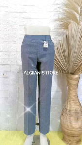 Celana Kerja Wanita Kantor Pinggang Karet Highwaist Jumbo Big Size Oversize Premium