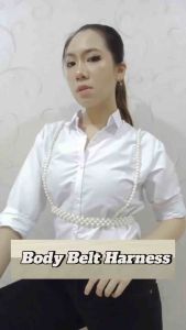 Luca Pearl Harness Belt Body Chain Vest Body Strap Mutiara Bodychain Aksesoris Bustier Pearl Korea Kpop Harajuku Cosplay Outer Sabuk Suspender