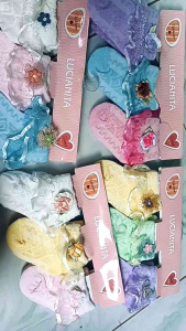 6 pasang KAOS kaki renda bayi perempuan 0-6 bulan/ kaus kaki anak bayi cewek 6 pcs