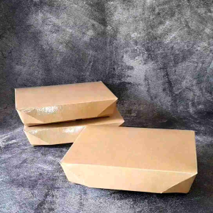 Paper Lunchbox Sekat 4 Kraft Laminasi 350gsm (50pcs)