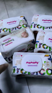 Combo 10 gói khăn ướt cao cấp Mamamy Tropical 90 tờ từ sợi tự nhiên và rayon