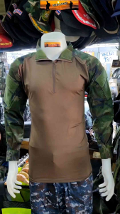 เสื้อคอมแบทเชิต เสื้อคอมแบททหารเรือ เสื้อยุทธวิธี COMBAT SHIRT เนื้อนาโน เกรดทหาร  รุ่นใหม่New พรางดิจิตอลทร.