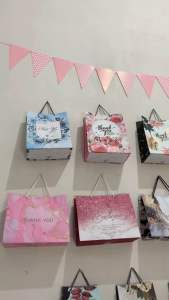 paperbag motif marbel 25x10x20 ( isi 12 pcs ) / paperbag souvenir