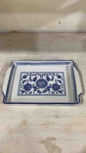 Piring Kue Keramik Corak Biru