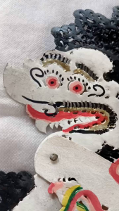 WAYANG Kulit ASLI BUTO AMRAL BRAHALA SEWU PUTIH Asli 100% Bahan Kulit Sapi Tatah Sungging Detail Kualitas STANDAR Pedalangan