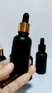 30ml Matte Black Glass Dropper Bottle