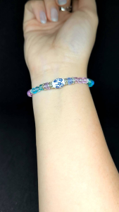 Handmade beaded bracelet with Chinese porcelain bead