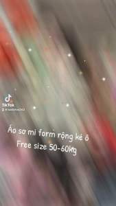 Áo sơ mi kẻ ô form rộng phong cách trẻ trung 50-60kg thoải mái