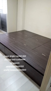 Supper single storage bed+queen size storage bed frame customize singapore/kids bed /Childrens extra bed