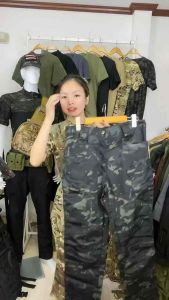 IX7กางเกงยุทธวิธี ลายพราง เนื้อผ้าตาราง กันรอยขีดข่วน กันละอองน้ำ เย็บเสริมเป้าสามเหลี่ยม ทรงกระบอกเล็ก ใส่เดินป่า ฝึกภาคสนาม ออกกำลังกาย กีฬา