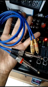 KABEL RCA DUAL TO AKAI MONO 65MM // KABEL AUDIO JACK 2 IN 2 AKAI KE RCA KITANI KABEL