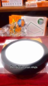 Đèn ốp nổi tròn vỏ đen Asia thân nhựa DOB siêu kiết kiệm 6w12w18w24w.