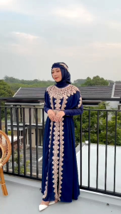Kaftan Wanita Terbaru Lebaran Larisa Include Manset Gesper Bandana