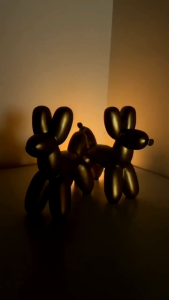Patung Dog Baloon Gold Resin Modern Dekoratif Unik untuk Dekorasi Meja Kantor dan Ruang Tamu