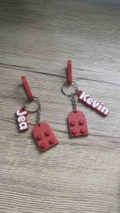 Couple Heart Keychain Set