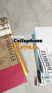 [5 LEMBAR] KERTAS CELLOPHANE KORAN TAHAN AIR WATERPROOF WRAPPING PAPER WRAP BUNGA FLORIST DIY KOREAN STYLE CELLO KERTAS BUKET BUNGA WATERPROOF