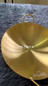 LT Wajan Gold 30cm Kuali Penggorengan Stainless Anti Lengket Warna Emas