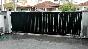 Trackless Folding Gate Set with Autogate Set - Model TKL 18A - No Ground Track or Rollers - Maintenance-Free - Anti-Corrosion - Safety - Weatherproof - Strong - Durable