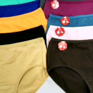MBS 0704 Size L - 2XL 2 Pcs Women Middle Waist Solid Color Briefs Panties Underwear