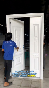 PINTU UTAMA RUMAH MINIMALIS 2024 FULL 1 SET (Mother and Son BAJA ukuran 120 x 205)
